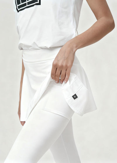 PETRA 2 IN 1 TENNIS LEGGINGS WHITE