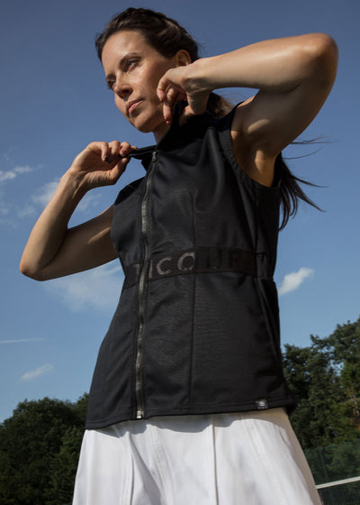 Model wearing tennis vest named after Coco Gauff