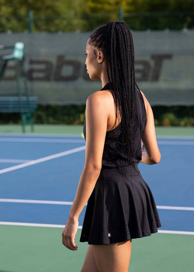 Back of women's tennis skirt named after Kiki Bertens